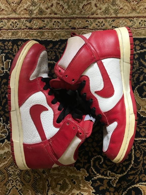 dunk high white varsity red