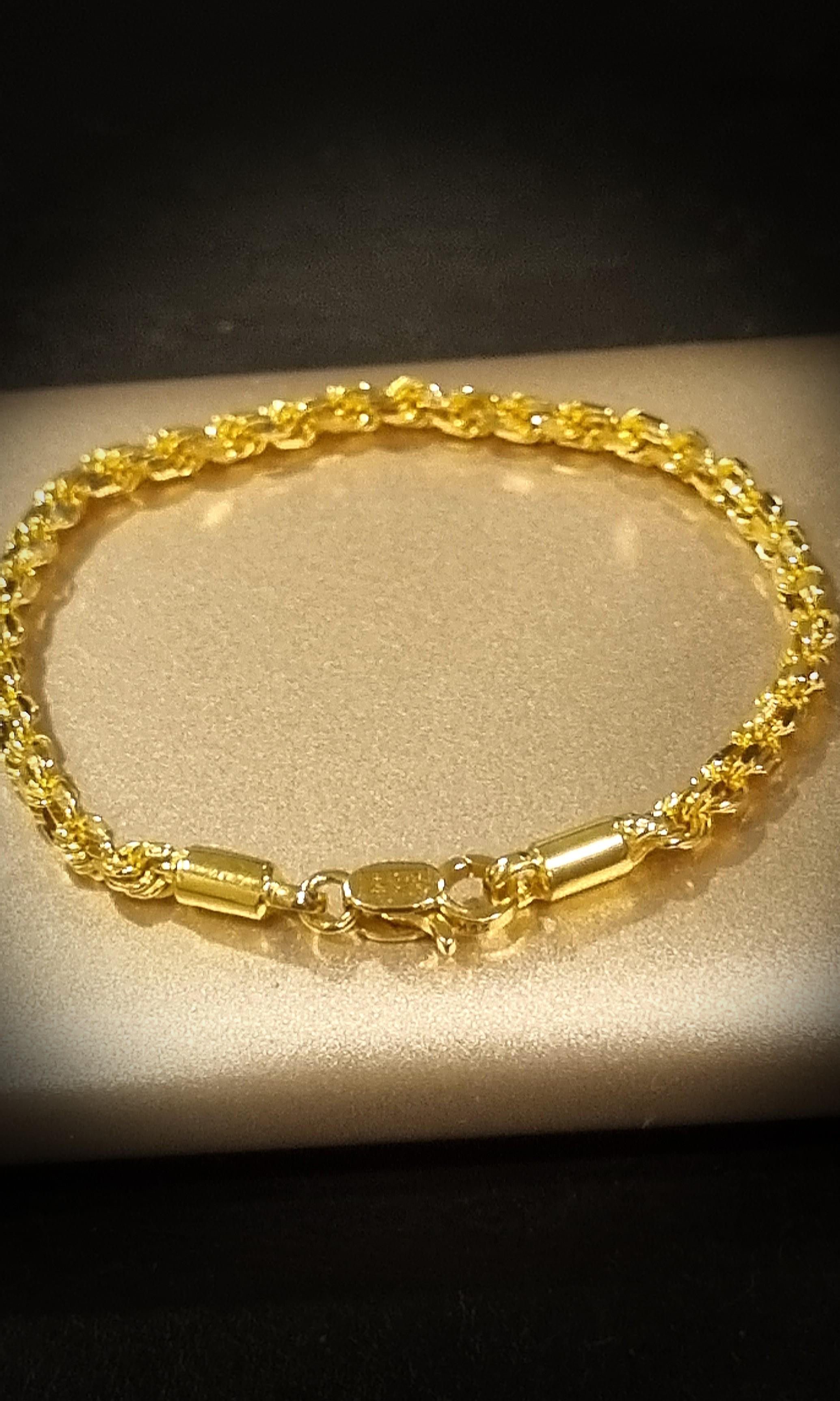916 Poh Heng Diamond Cut Rope Bracelet