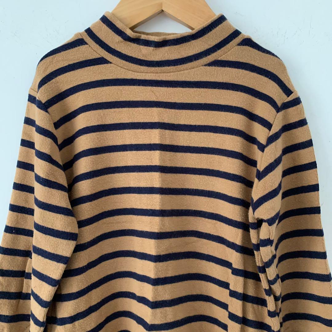 日本muji 無印良品半樽領條紋衛衣童裝size 120 小童兒童kids children
