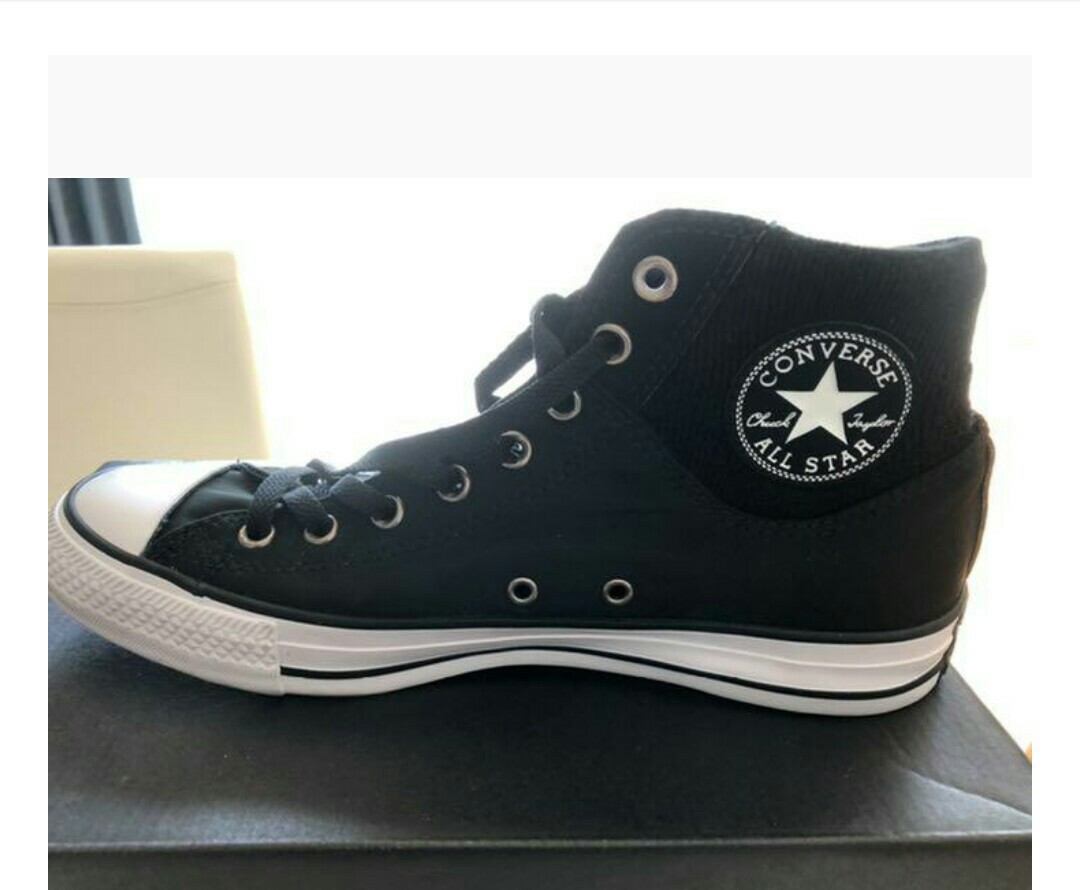 dark grey leather converse