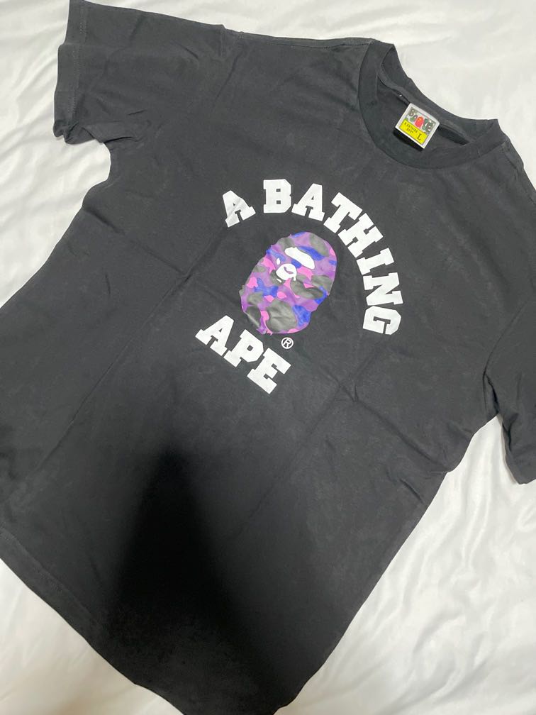 Purple and shop blue bape shirt