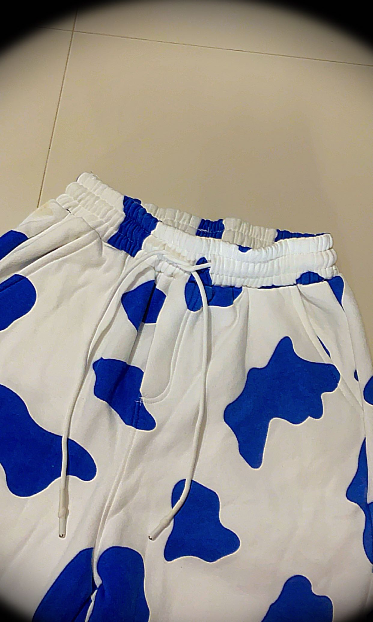 Blue cow sweatpants clearance