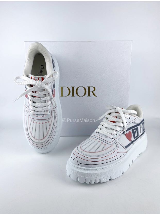 Brand New Dioramour Dior Addict Sneaker White Black and Red D