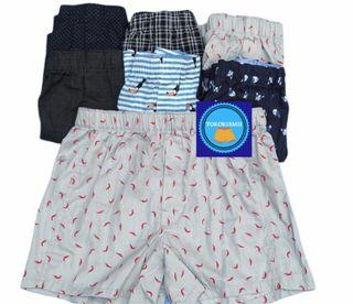 CELANA BOXER SISA EXPORT H#M ORGINAL BOXER UNISEX paket 3 pcs