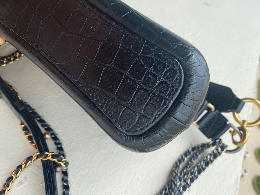 Chanel Gabrielle croc embossed small, Luxury, Bags & Wallets on