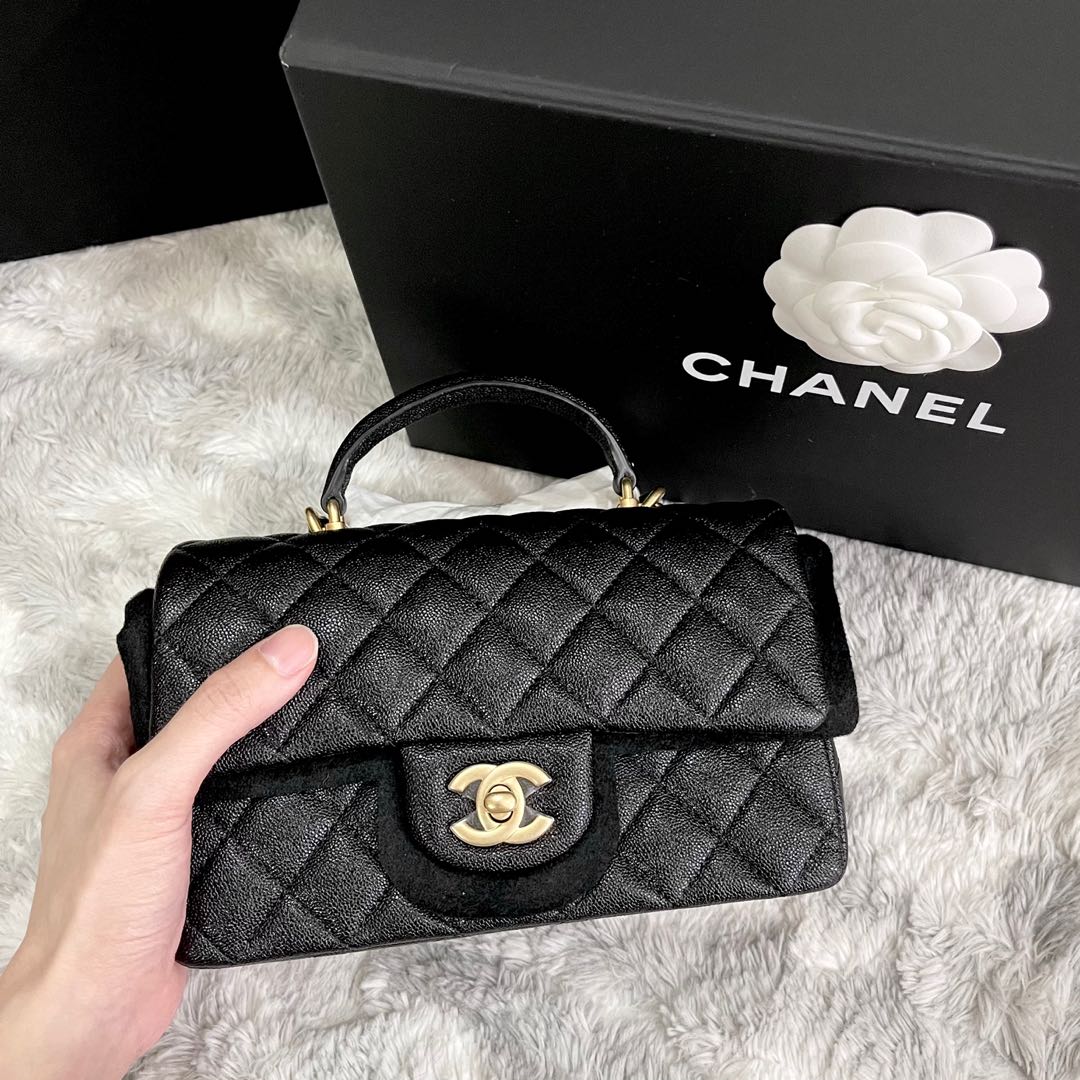 Chanel Mini Flap Bag With Top Handle, Luxury, Bags & Wallets On Carousell