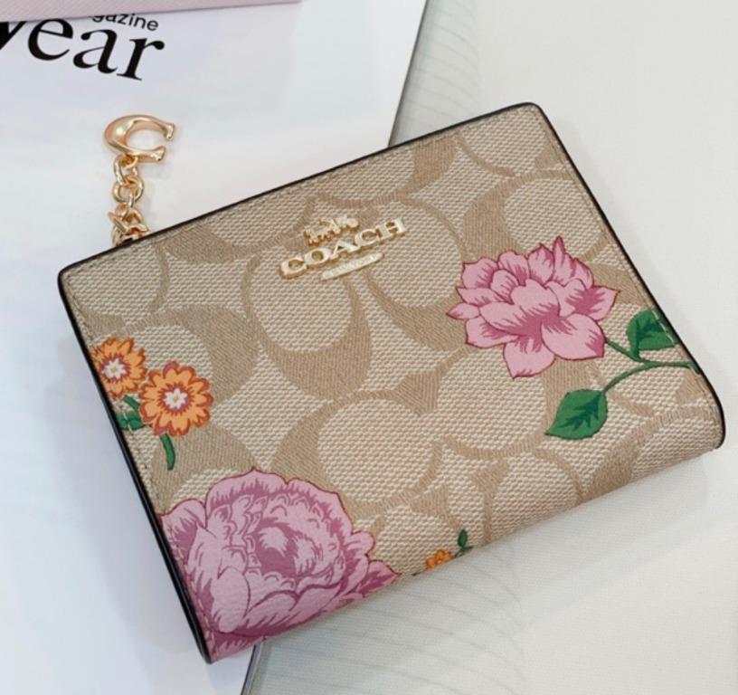 Coach wallet rose print top