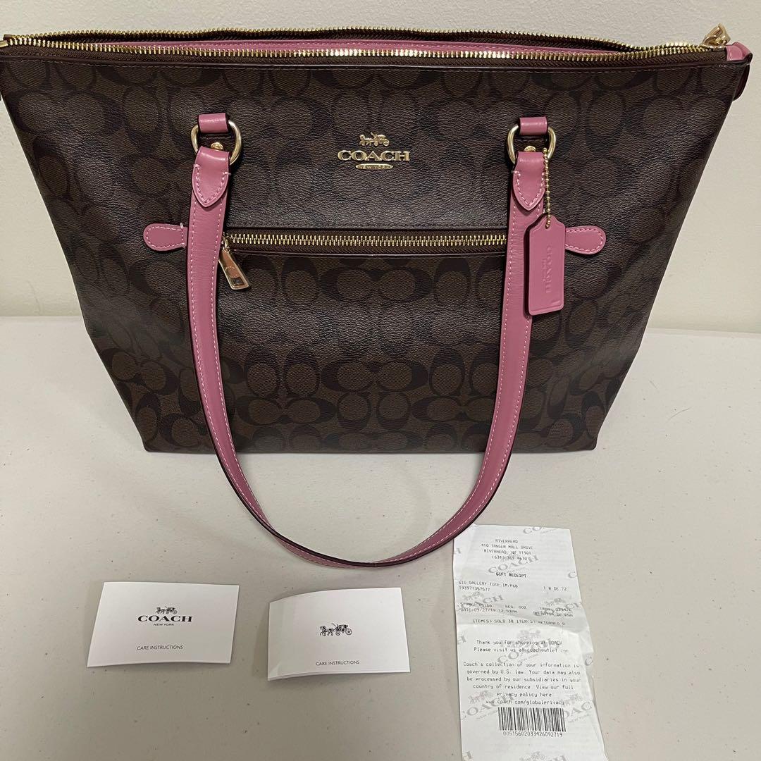 coach gallery tote pink