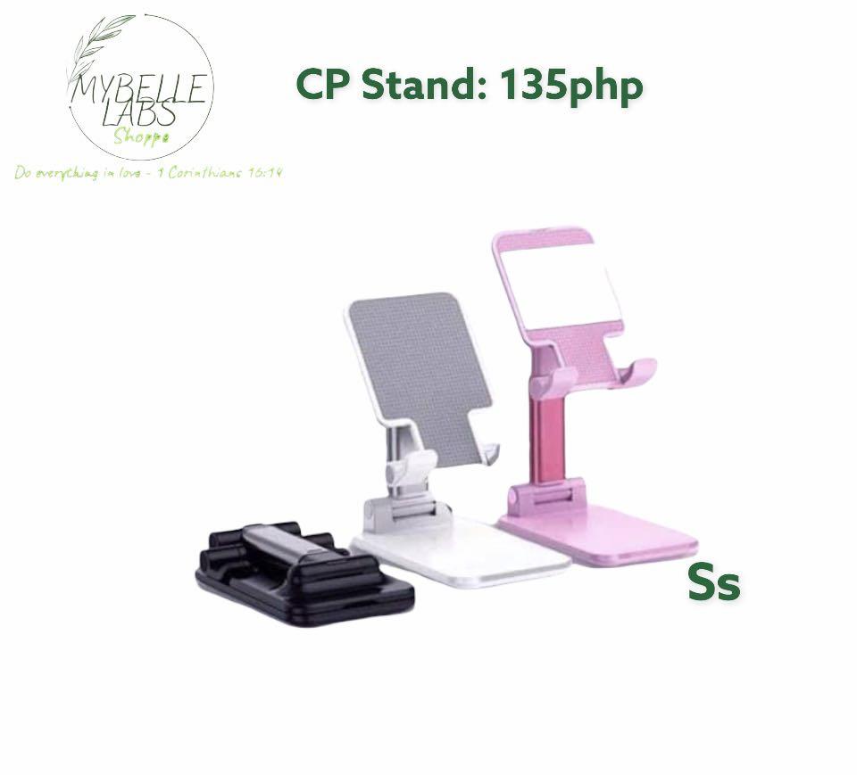 CP Stand (Category: Mounts & Holders) located in Cainta. Submitted by iubelle (Listing ID 1115242744, Image 1). Description: CP Stand: 135php Foldable Stand For Phone/iPad/tablet/e-reader Upgraded Desktop Cellphone Stand Free Up and down, collapsible Color: Black/ White/ Pink/ Green #ss #CPStand #FoldableStand #CPAccessories #MyBelleLabshoppe.