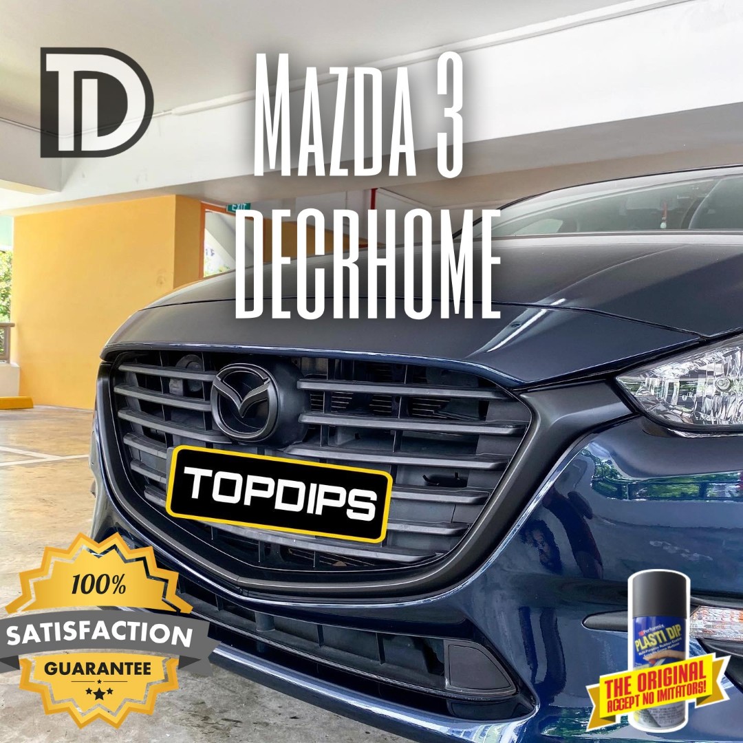Dechrome Plastidip Mazda 3 Front Grille Logo Rims Spray Wording Window ...