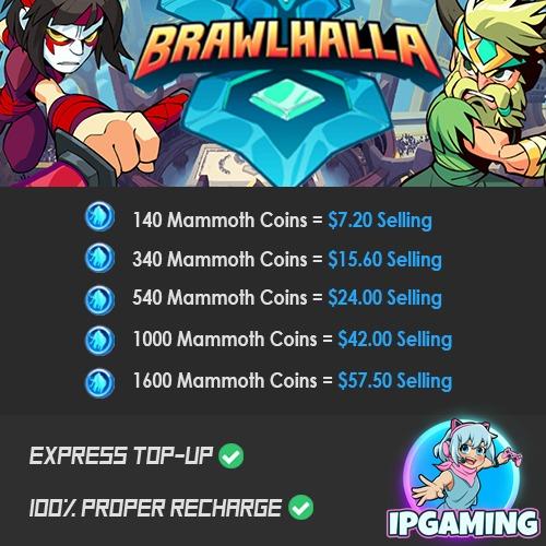 Brawlhalla - 1000 Mammoth Coins - Nintendo Switch [Digital Code] : Video  Games 
