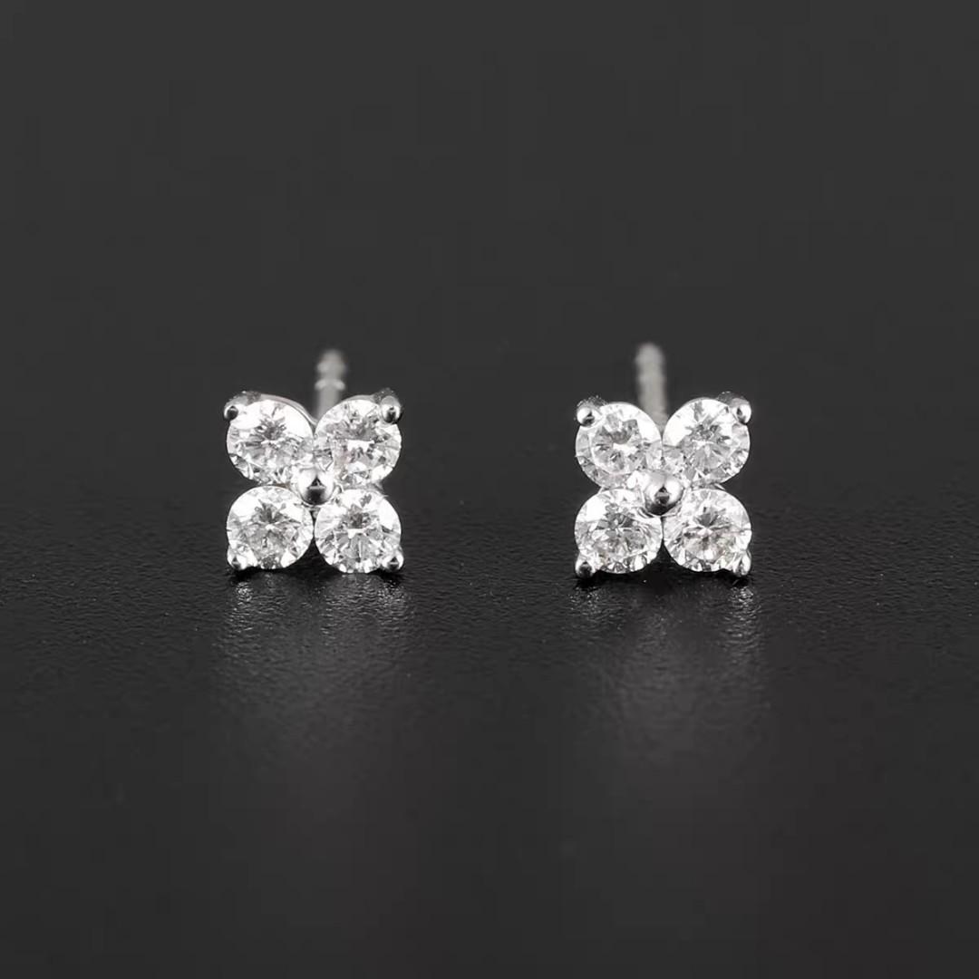 Four leaf clover cheap diamond earrings