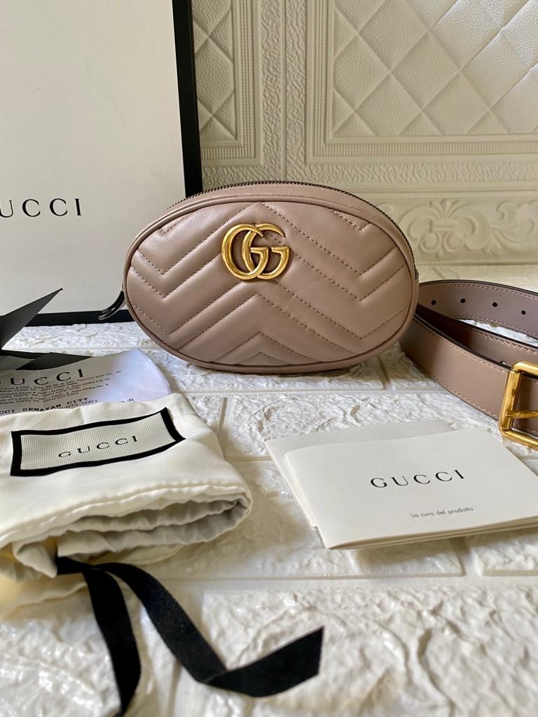 Gucci belt bag nude color Fullset