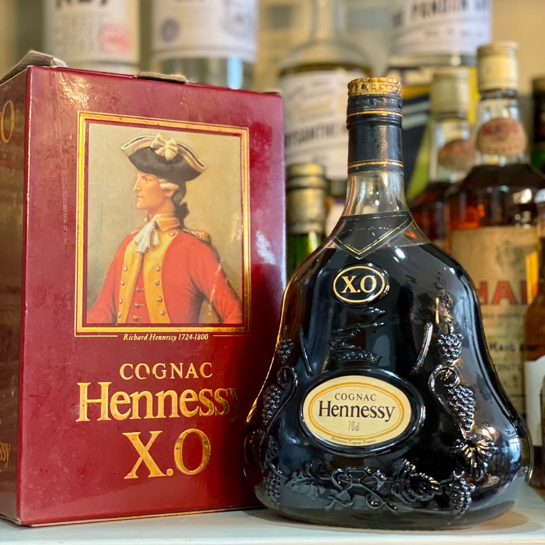 Hennessy XO Cognac green vintage bottle w 1980s box 700ml, Food