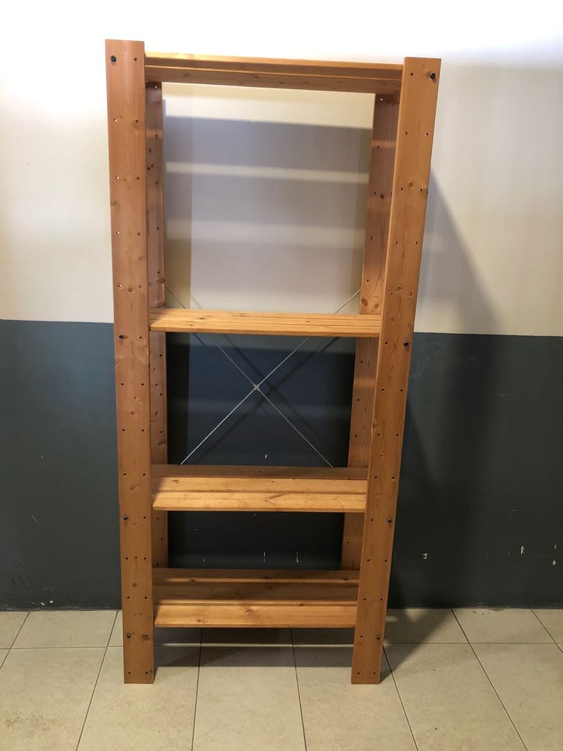 IKEA wooden shelving rack, Furniture & Home Living, Furniture, Shelves