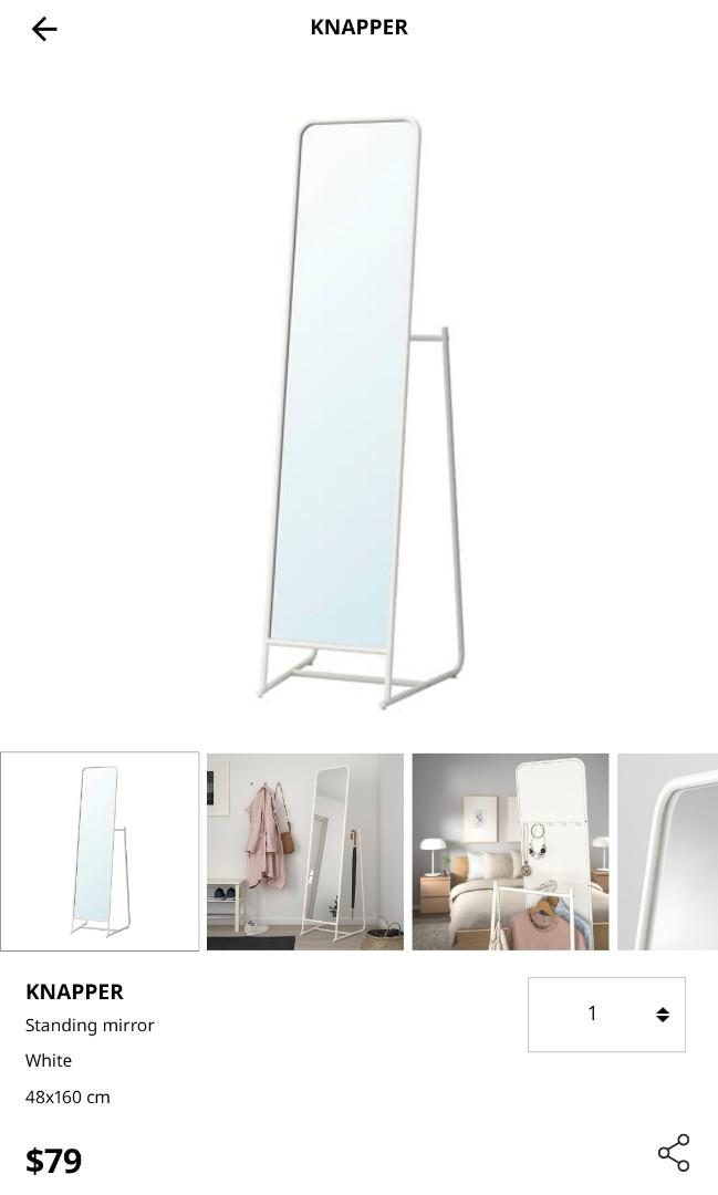 IKEA's Standing Mirror (KNAPPER), Furniture & Home Living, Home Decor