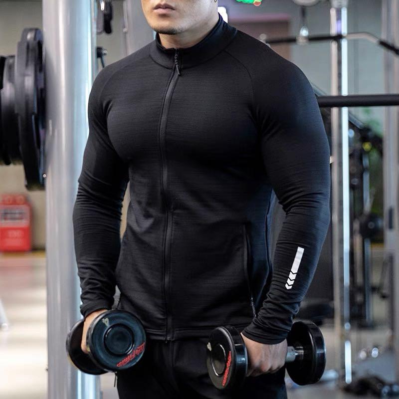 Men gym wear muscle fit long sleeve shirts