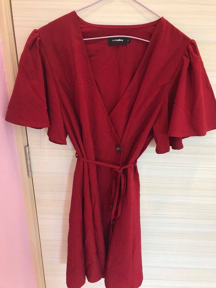 Red wrap dress h&m on sale
