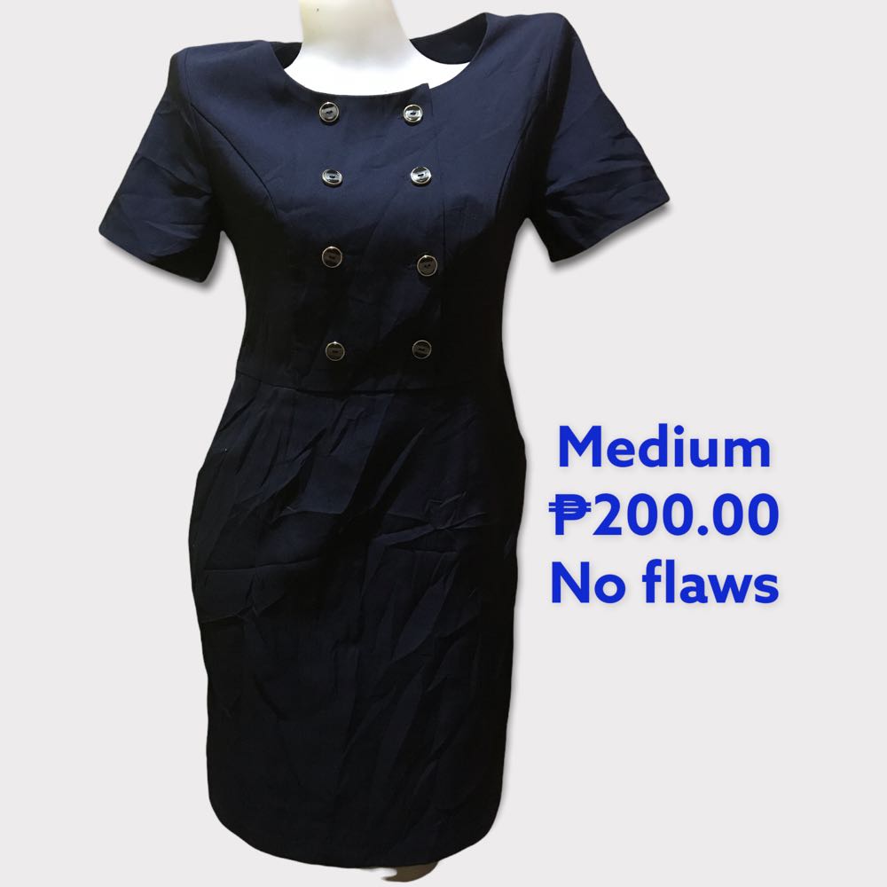 navy blue office dress