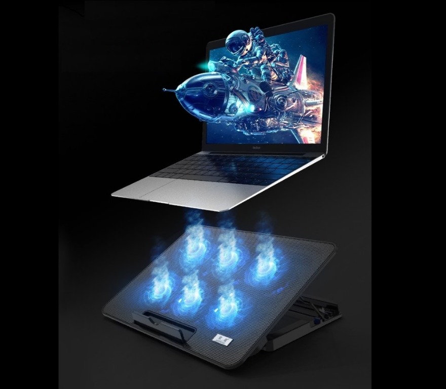 [全新New] 手提電腦散熱架 (6風扇) Laptop cooler / cooling pad (6 fans), 電腦 ＆ 平板電腦 ...