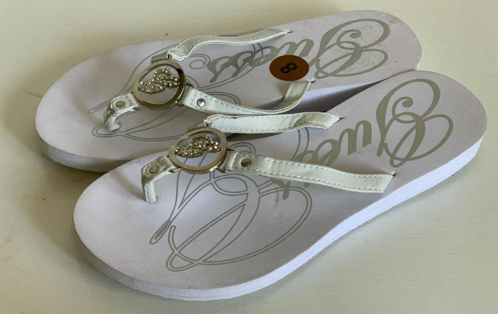 Guess white flip flops clearance