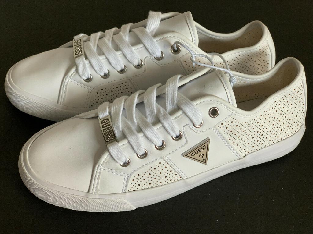 Guess white leather shoes top