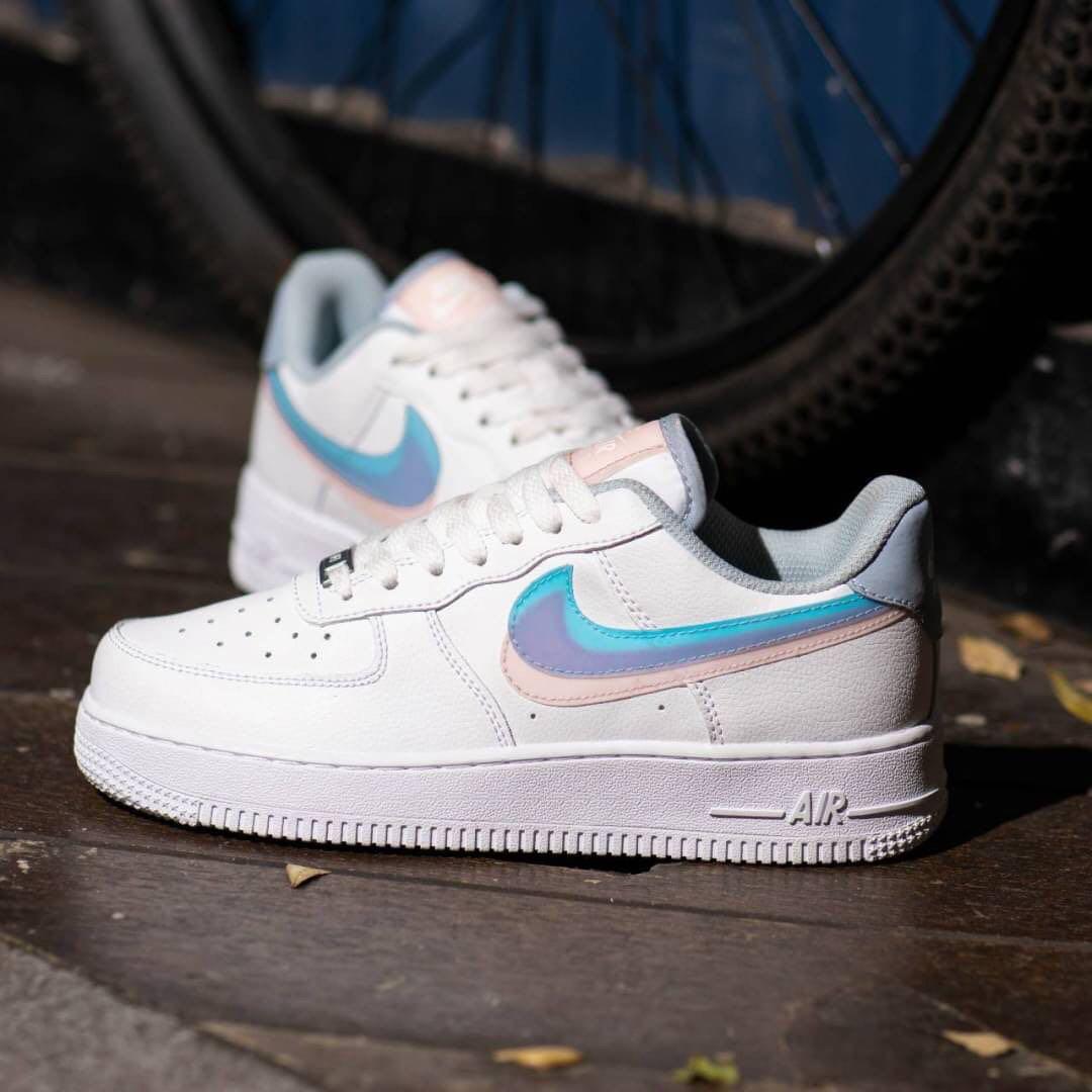 Nike air force 1 white blue swoosh clearance