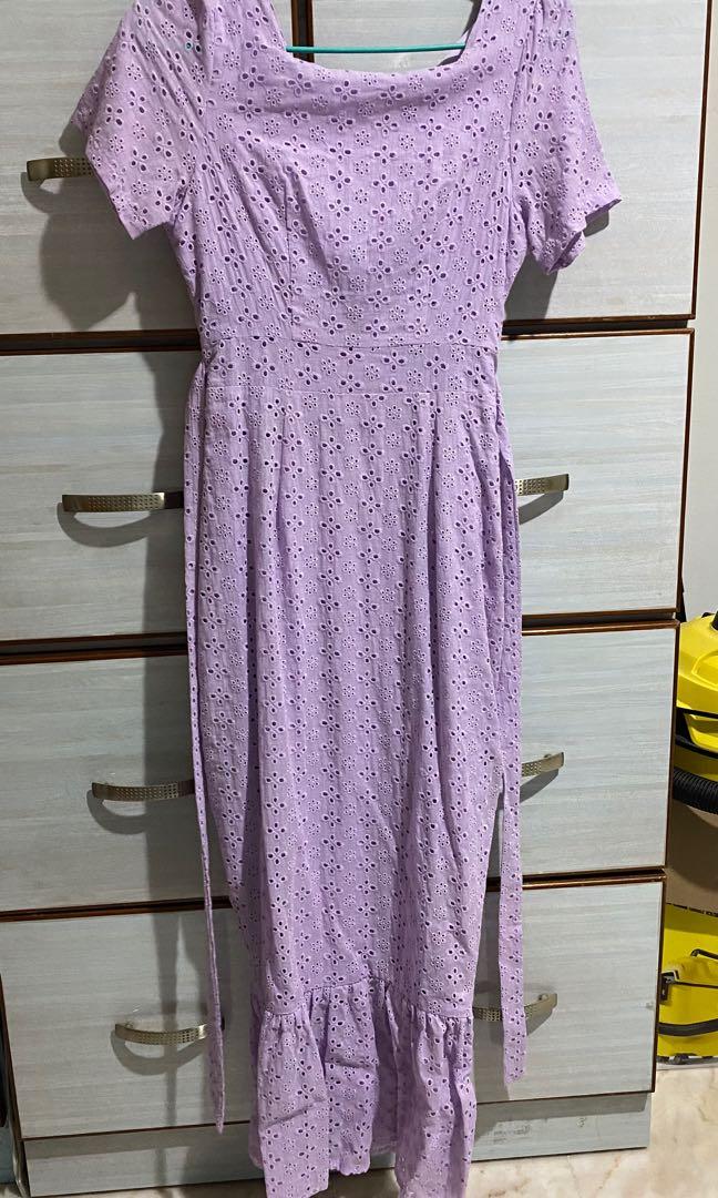 Purple eyelet dress 2025