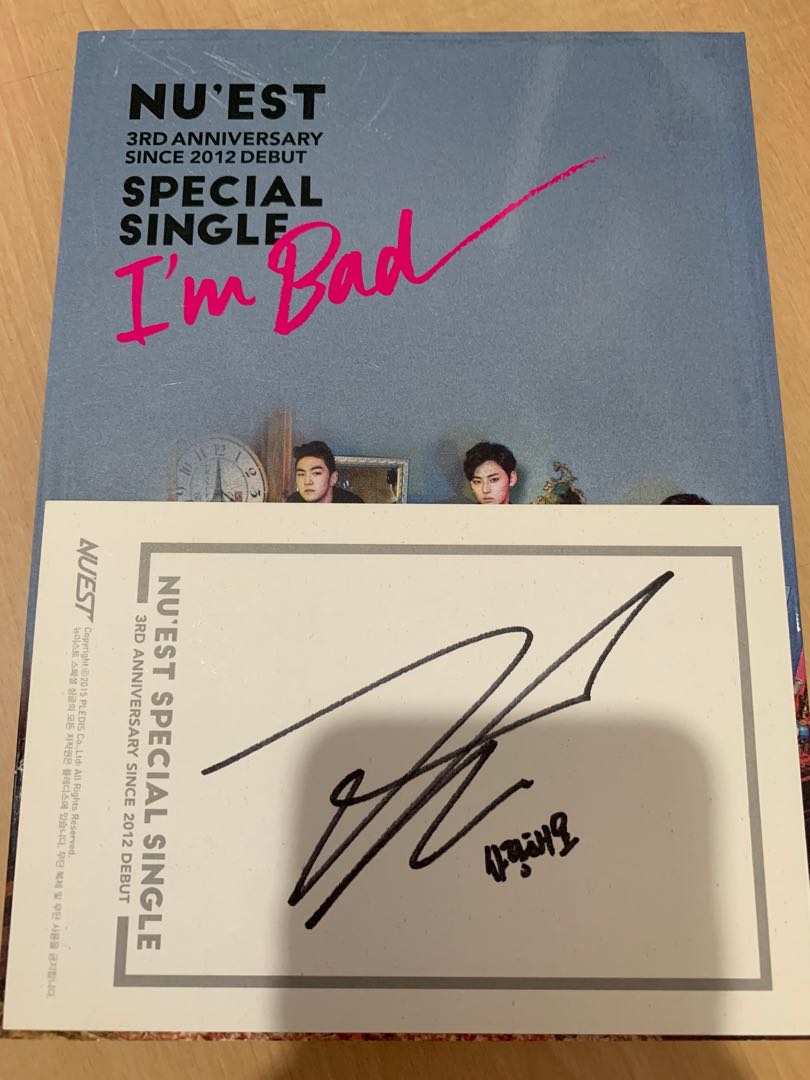 NU'EST] 限量I'm bad special single - JR親簽, 興趣及遊戲, 收藏品及