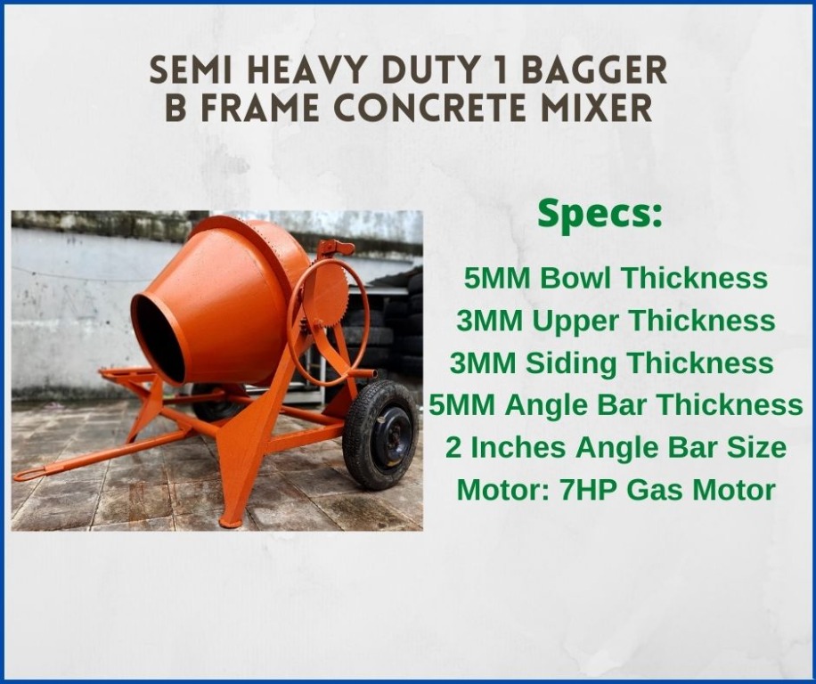 One Bagger Concrete Mixer B Frame FABRICATION & SUPPLIER, Commercial