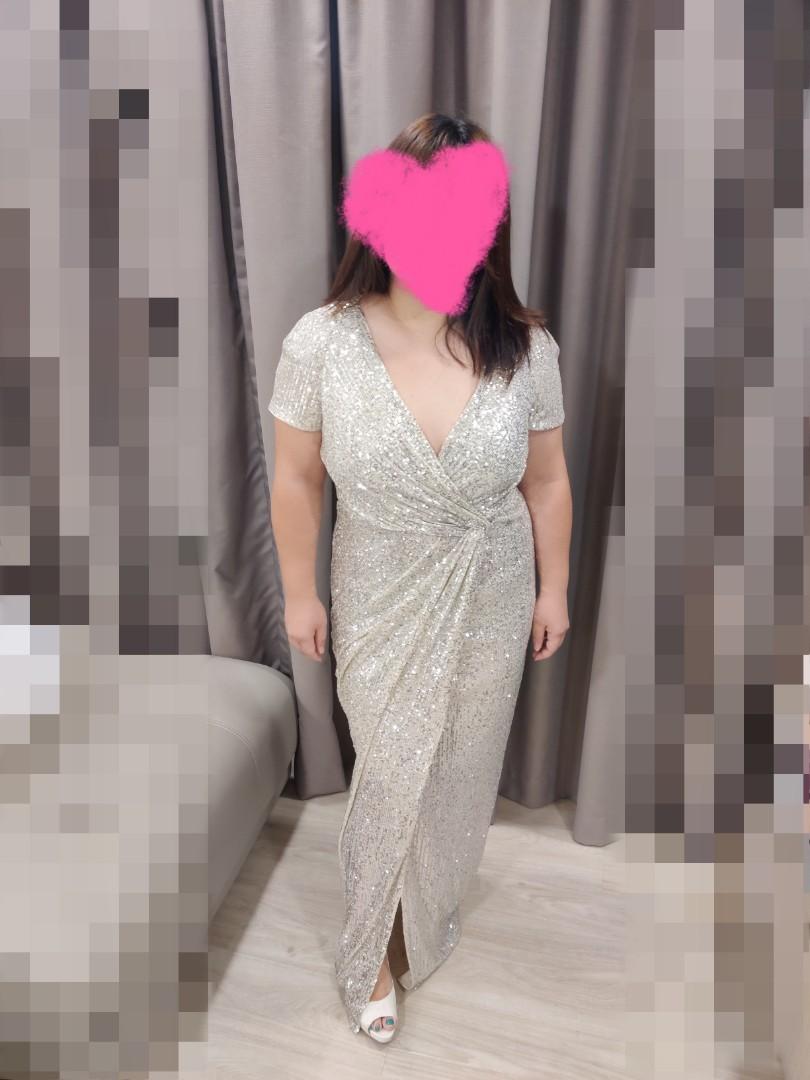 Gold plus top size evening gown