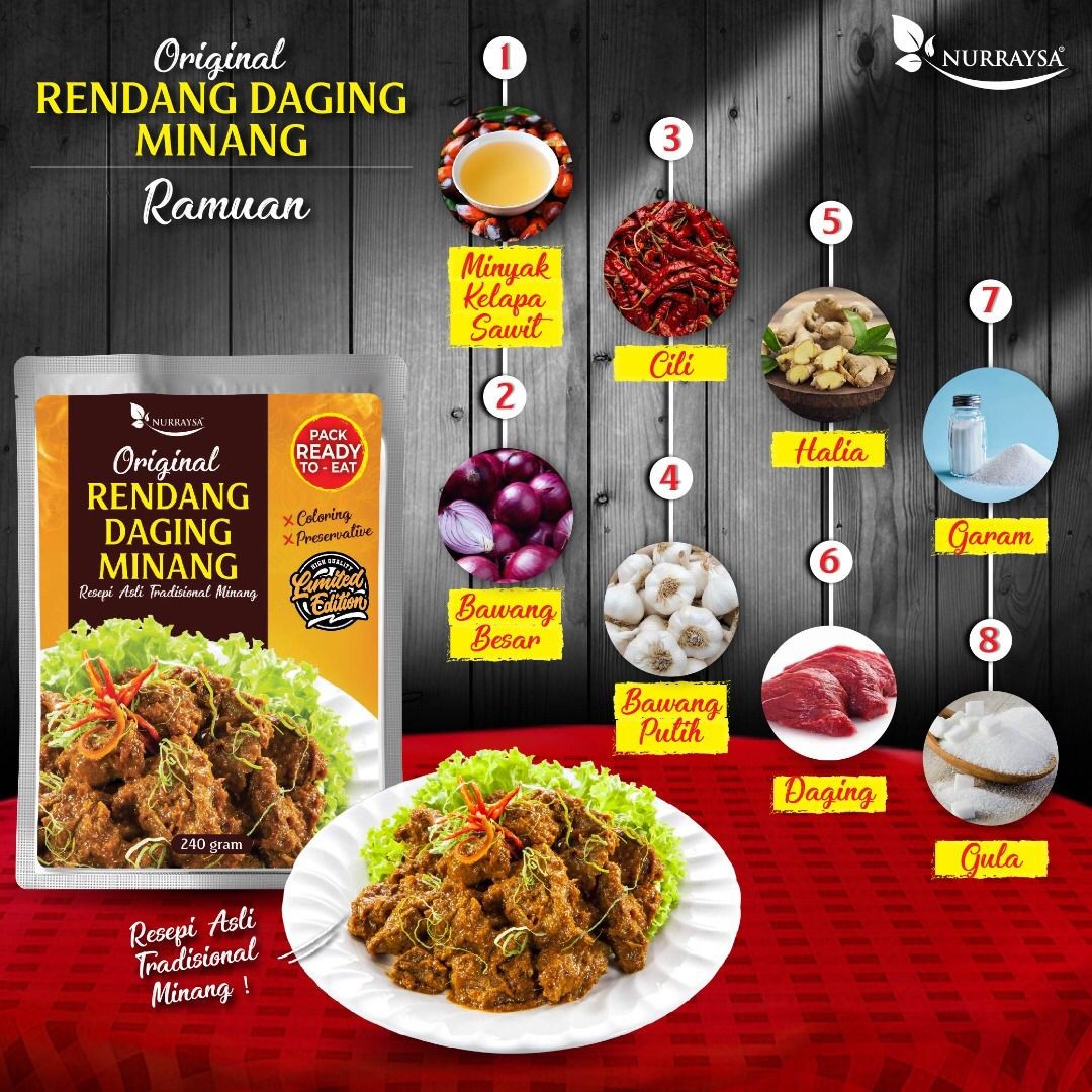 Pre Launch Rendang Daging Minang Food Drinks Local Eats On Carousell