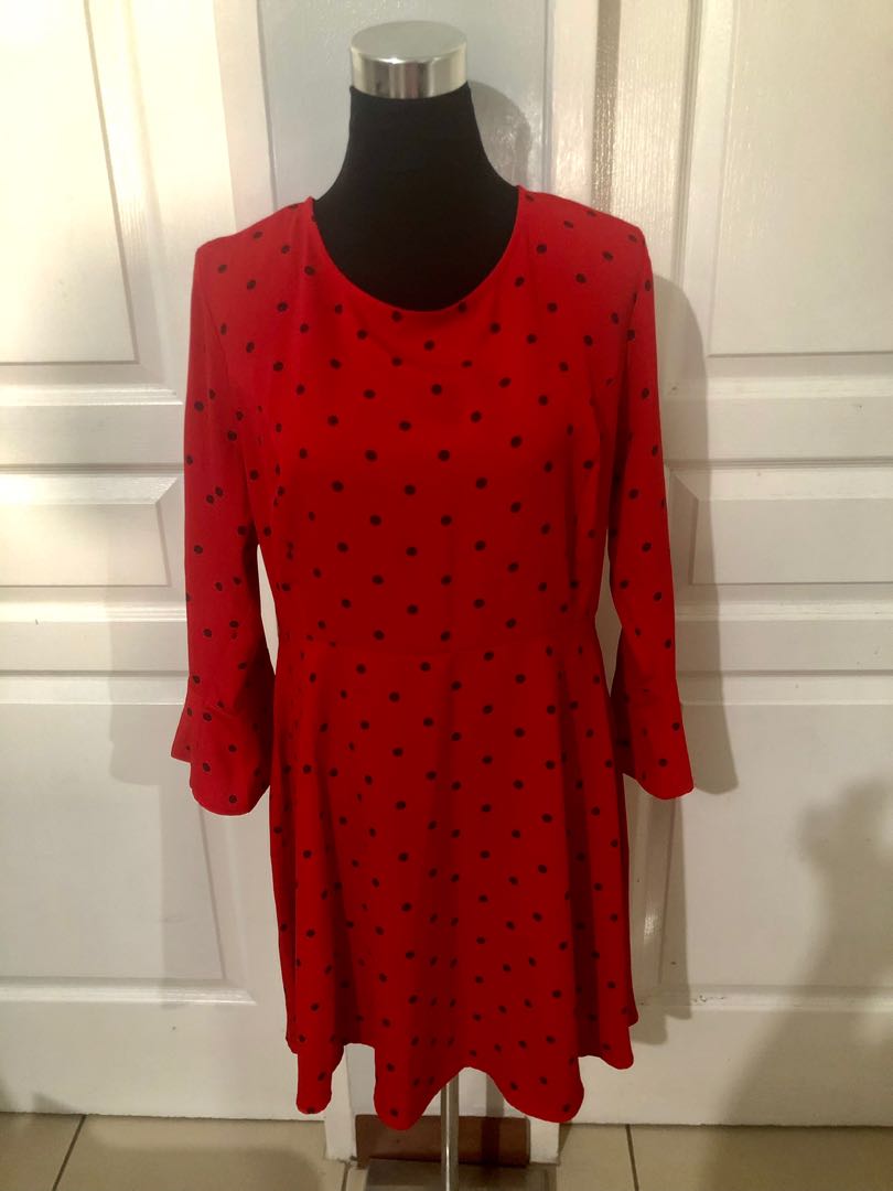 Red polka dot dress old navy sale