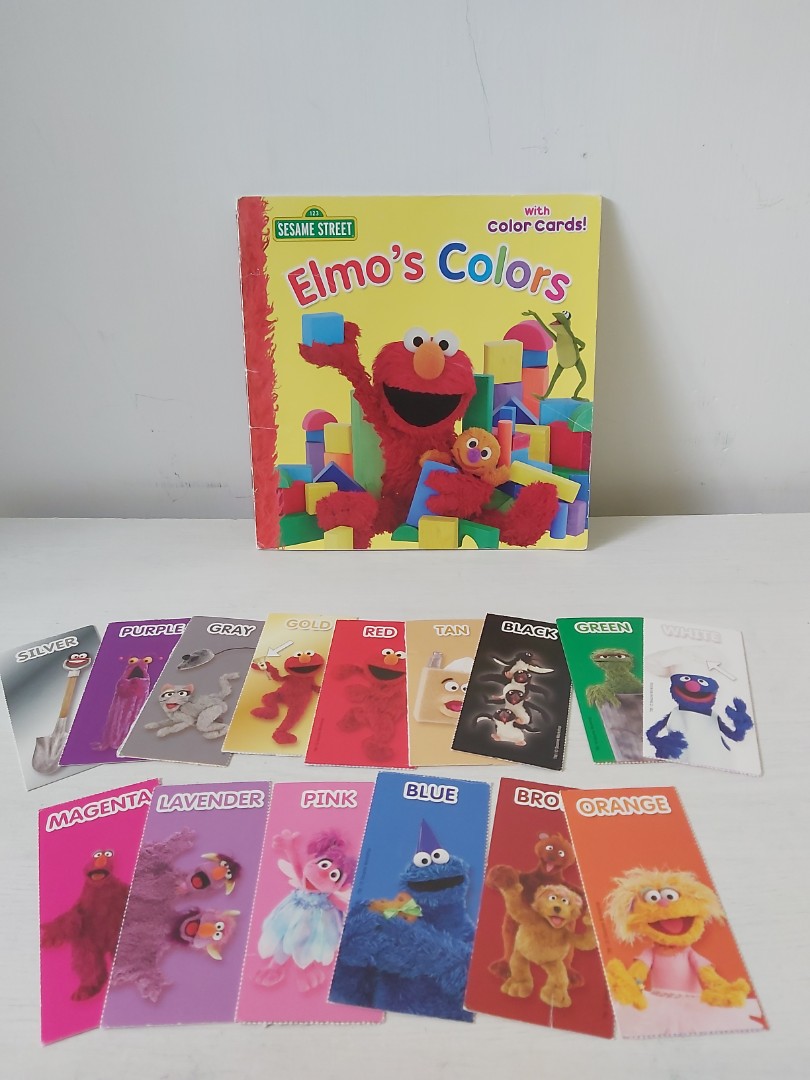 SESAME STREET_Elmo's Colors_with color cards, 興趣及遊戲, 書本 & 文具, 小朋友書