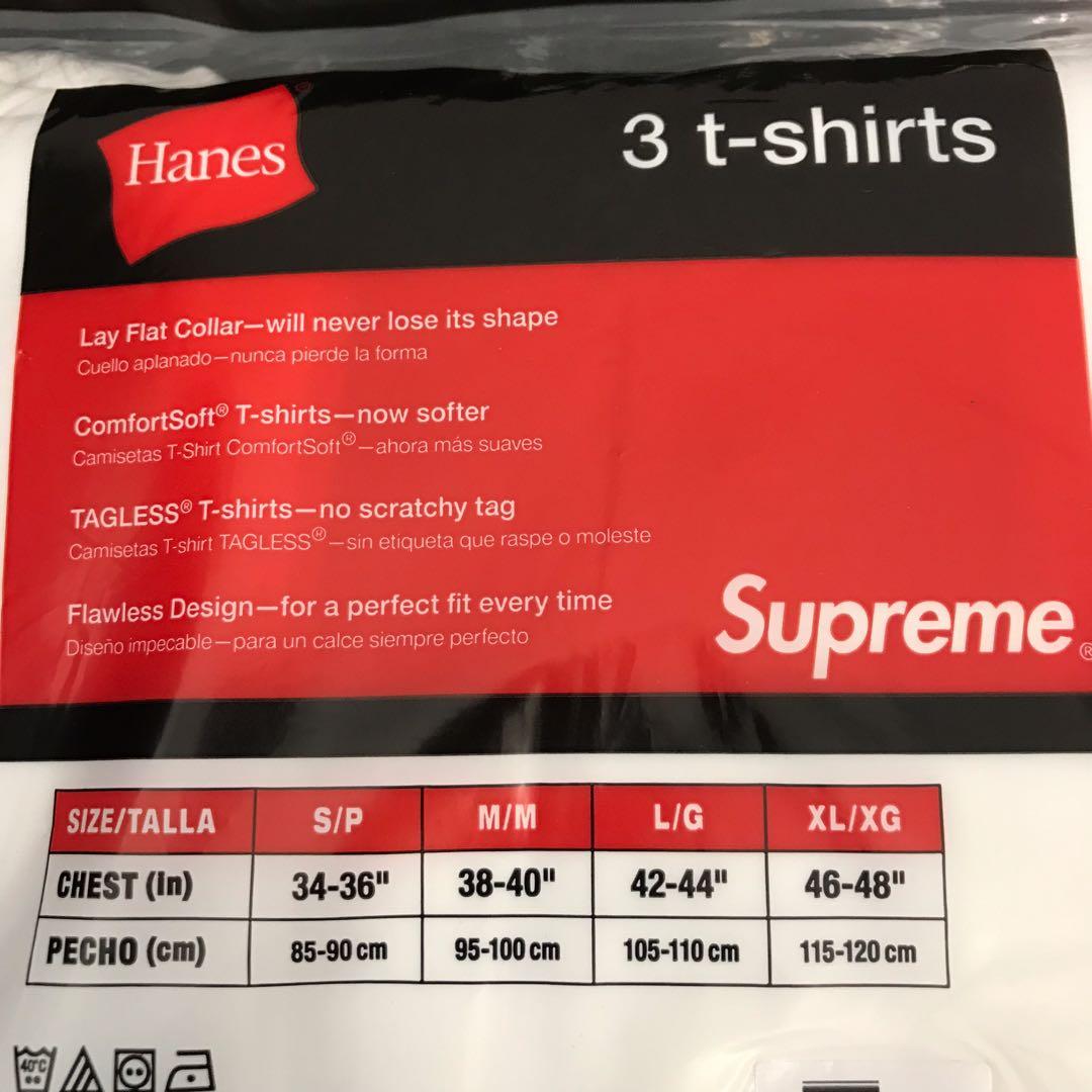 Supreme Hanes Tagless Size M white Tee Crew Neck