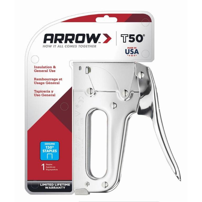 tArrow T50 Gun Tacker Fastener Staple Gun (Category: Home Improvement Tools & Accessories) located in Manila. Submitted by raineshop77 (Listing ID 1115263281, Image 1). Description: Text Call 09154249914 Arrow’s iconic model T50 is America’s best-selling staple gun. It features an all chromed steel housing, jam-resistant mechanism, powerful coil spring, staple viewing window, and steel working parts hardened in a 1,500 degree furnace. The number 