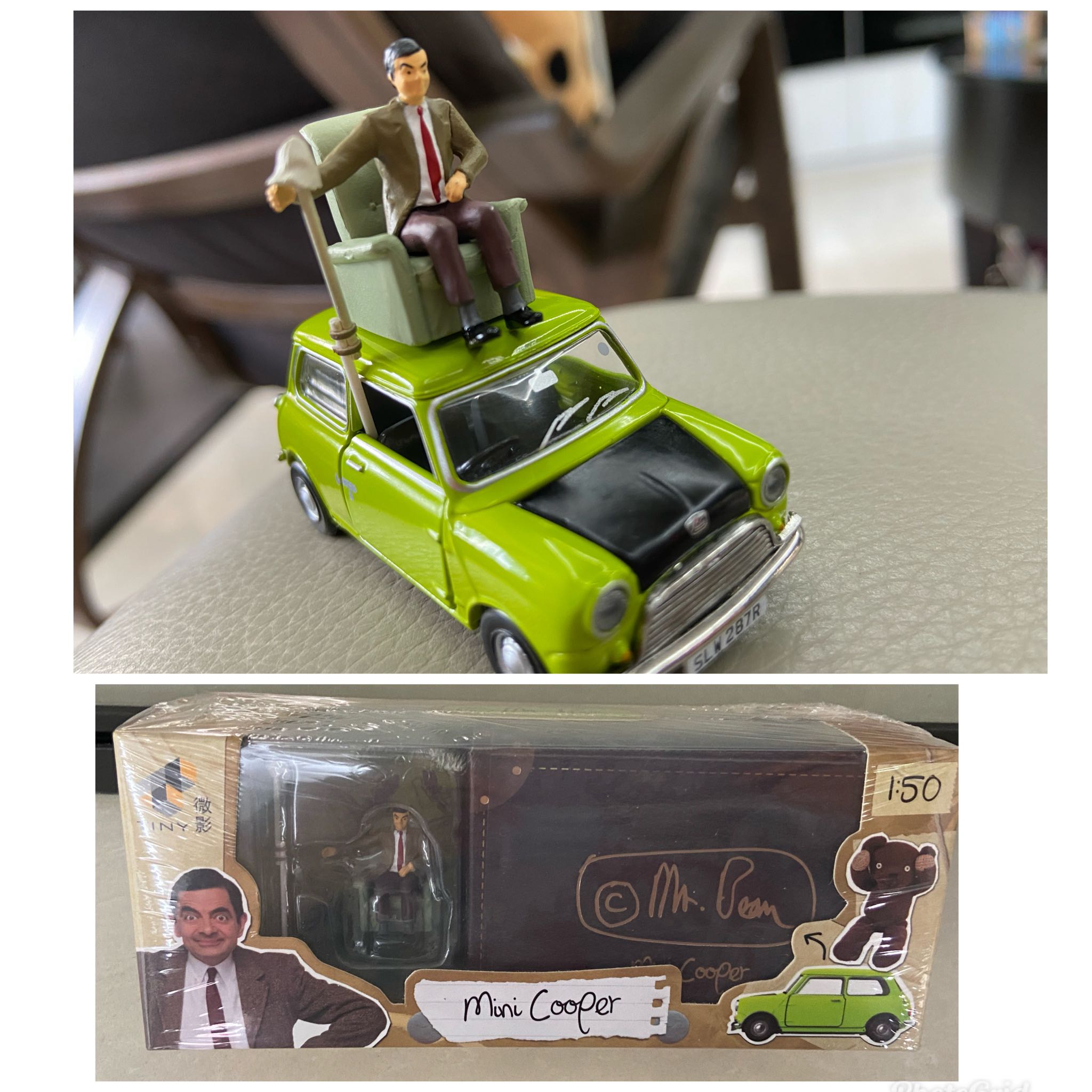 TINY Mr Bean Mini Cooper 1 50 Scale Toy Car Mint Tomica Hot
