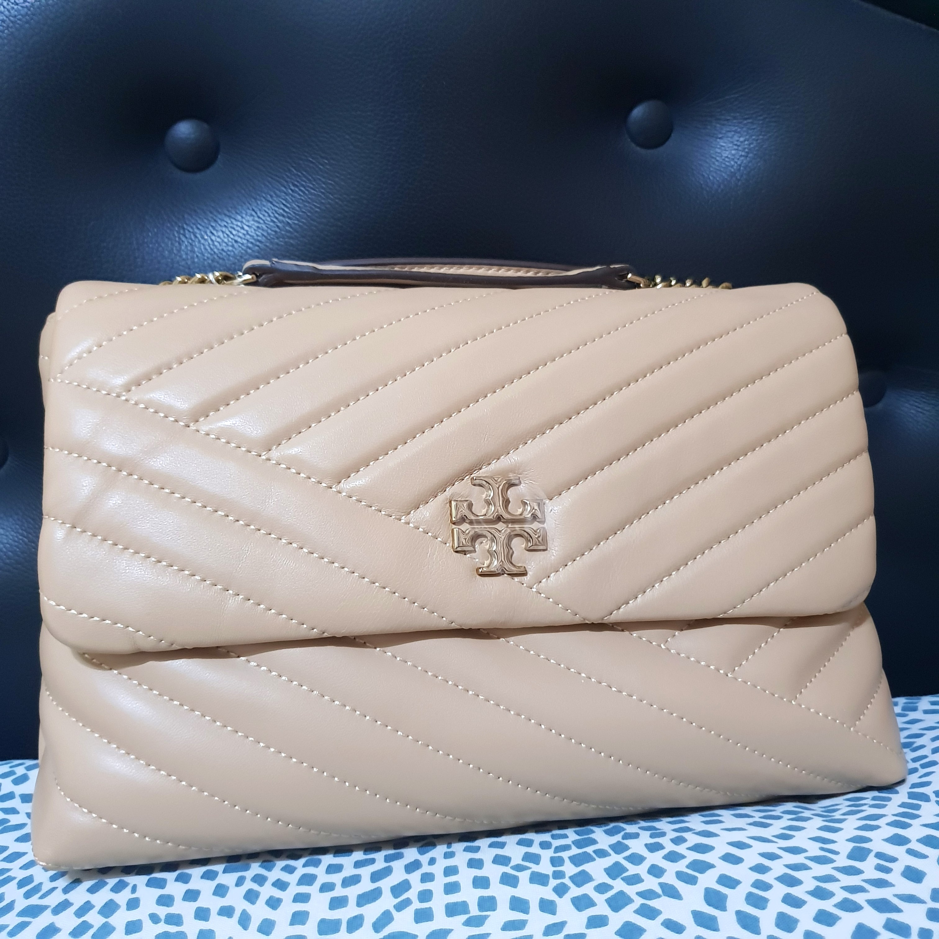 Kira Chevron Small Convertible Shoulder Bag Devon Sand - ShopperBoard