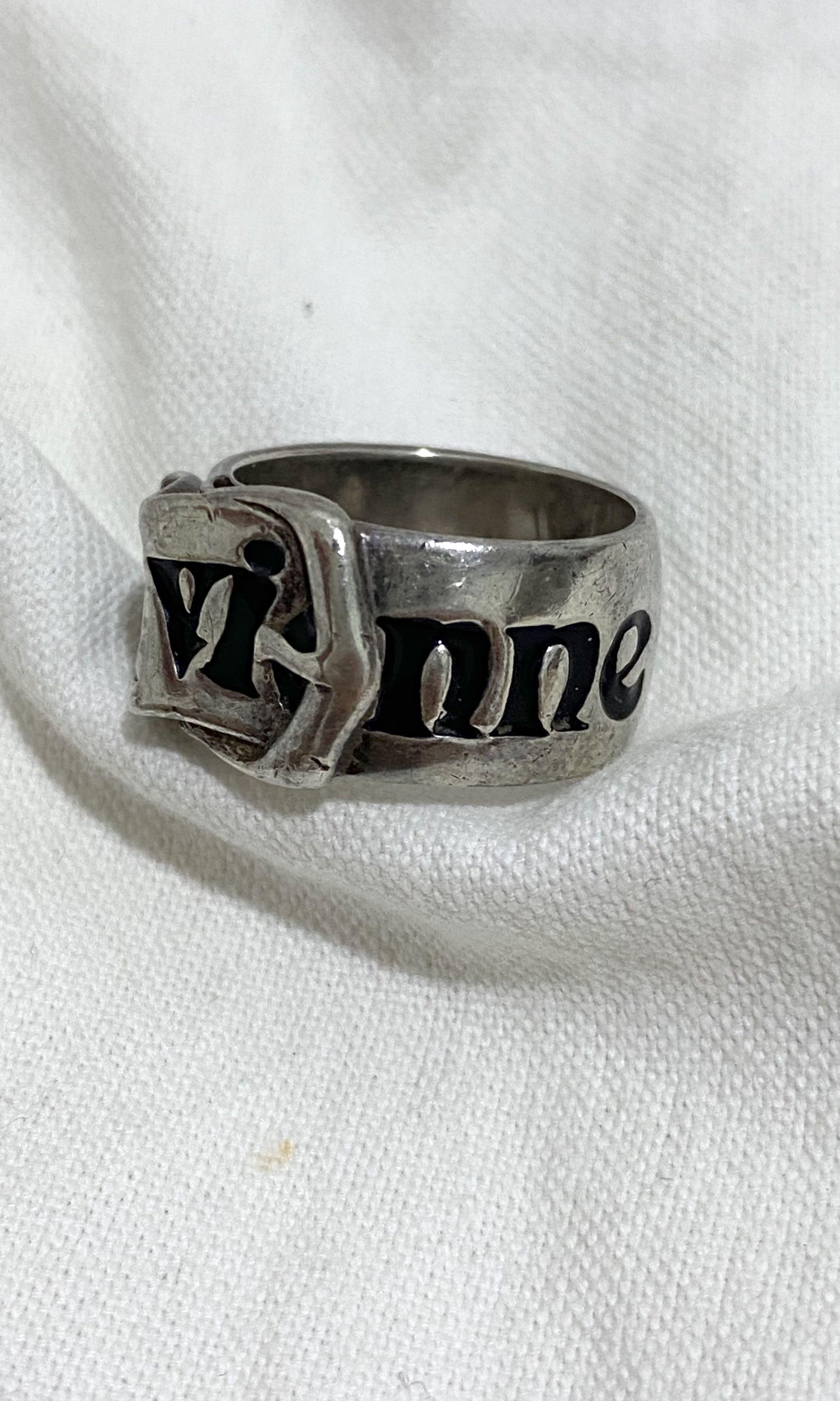 Vivienne Westwood belt ring silver tone unisex, 名牌, 飾物及配件