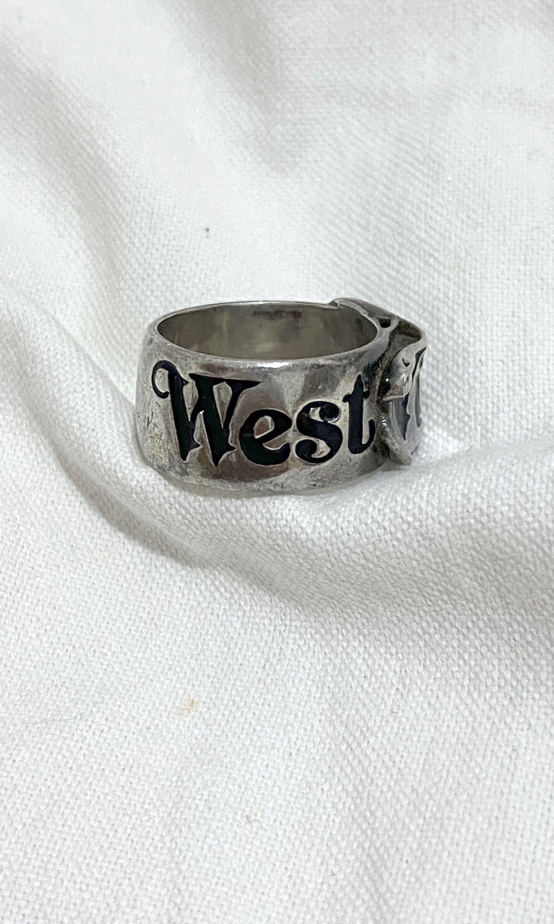 Vivienne Westwood belt ring silver tone unisex, 名牌, 飾物及配件