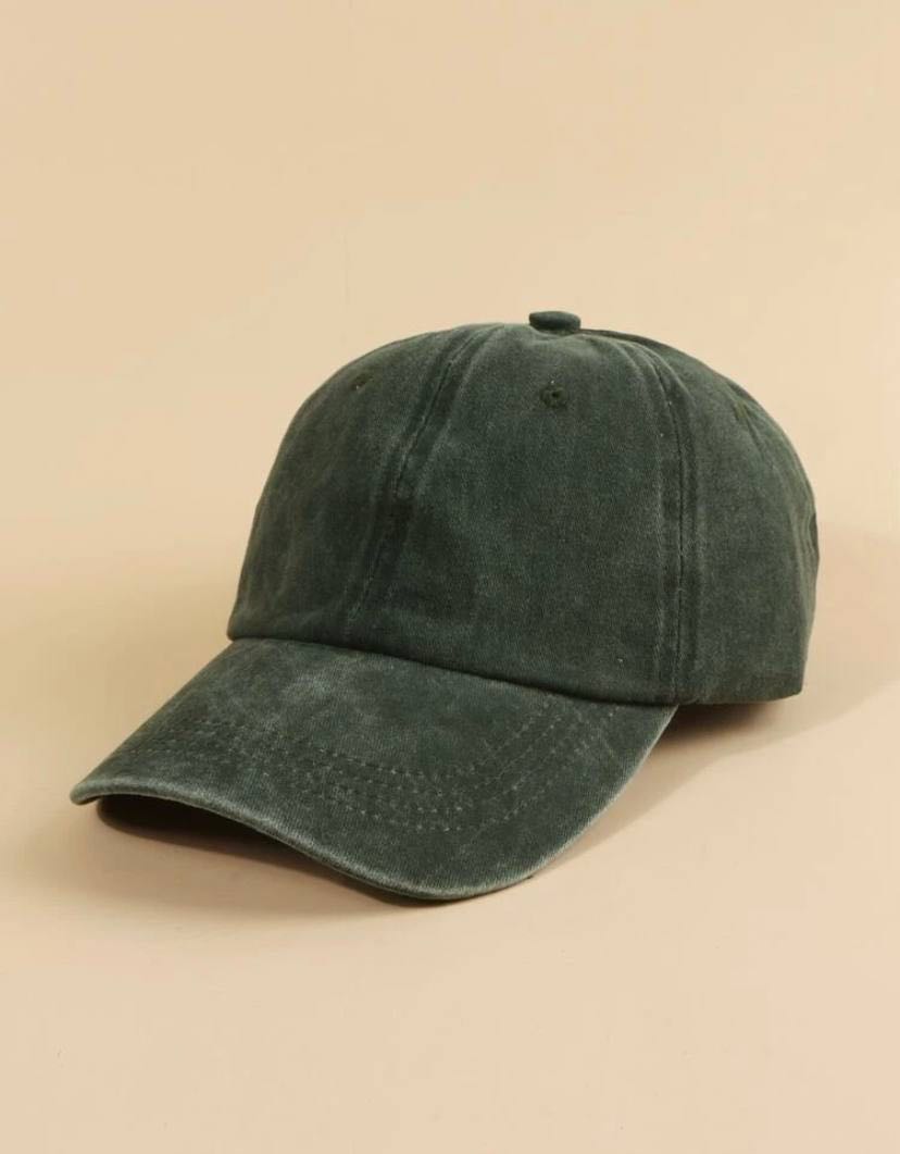 washed grey green baseball cap, Women's 