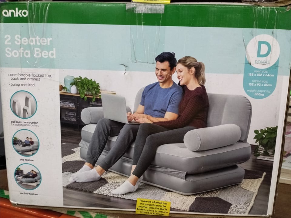 2 seater inflatable store couch