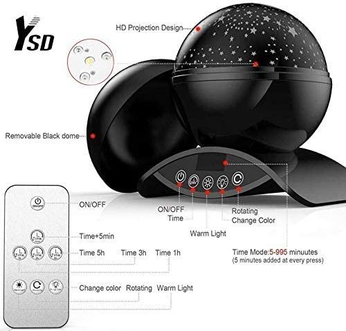 3617 YSD Night Lighting Lamp Modern Star Rotating Projection Romantic Star Projector Lamp for Kids USB Rechargeable Remote Control Gifts for