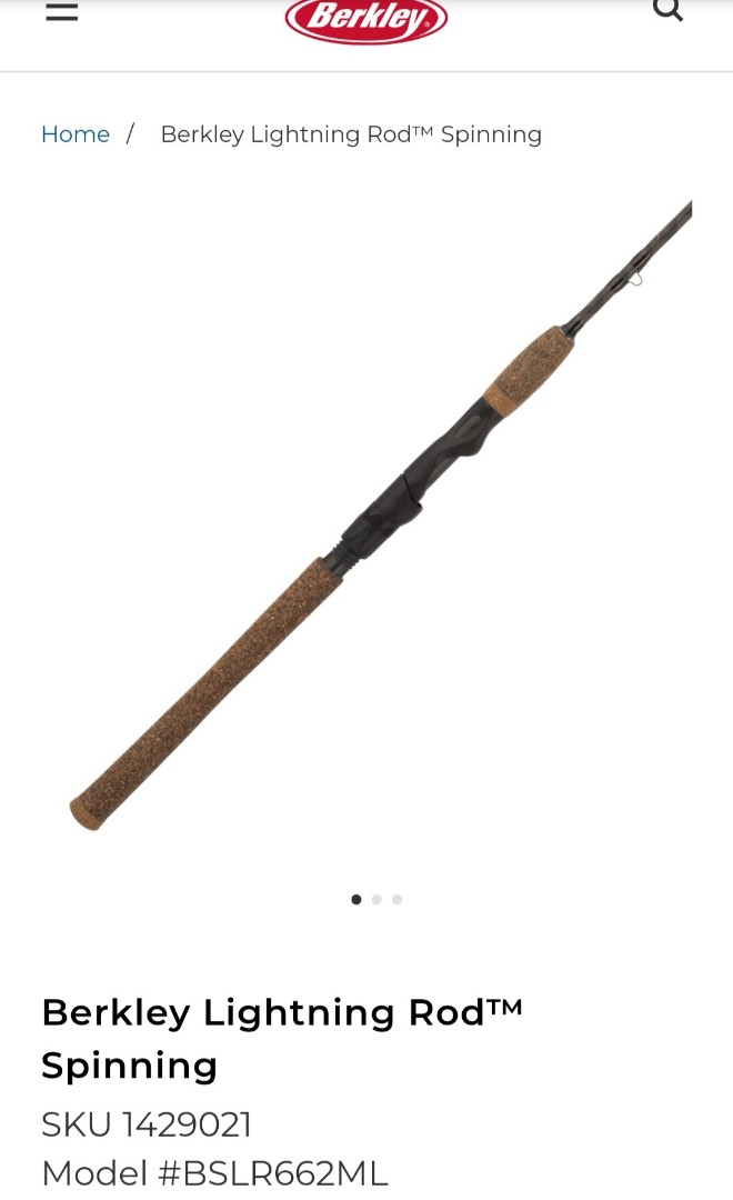 Berkley Lightning BSLR 662ML spin rod, Sports Equipment, Fishing