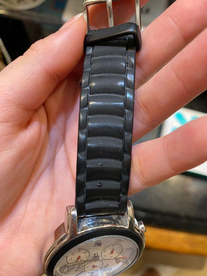 Black Rubber Strap Watch Women, Women's Fashion, Watches & Accessories