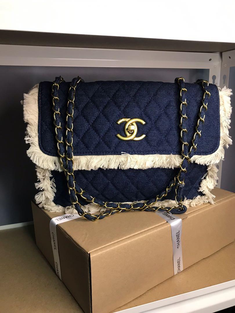 CHANEL CLASSIC JUMBO MAXI FLAP DENIM, Women's Fashion, Bags & Wallets,  Purses & Pouches on Carousell