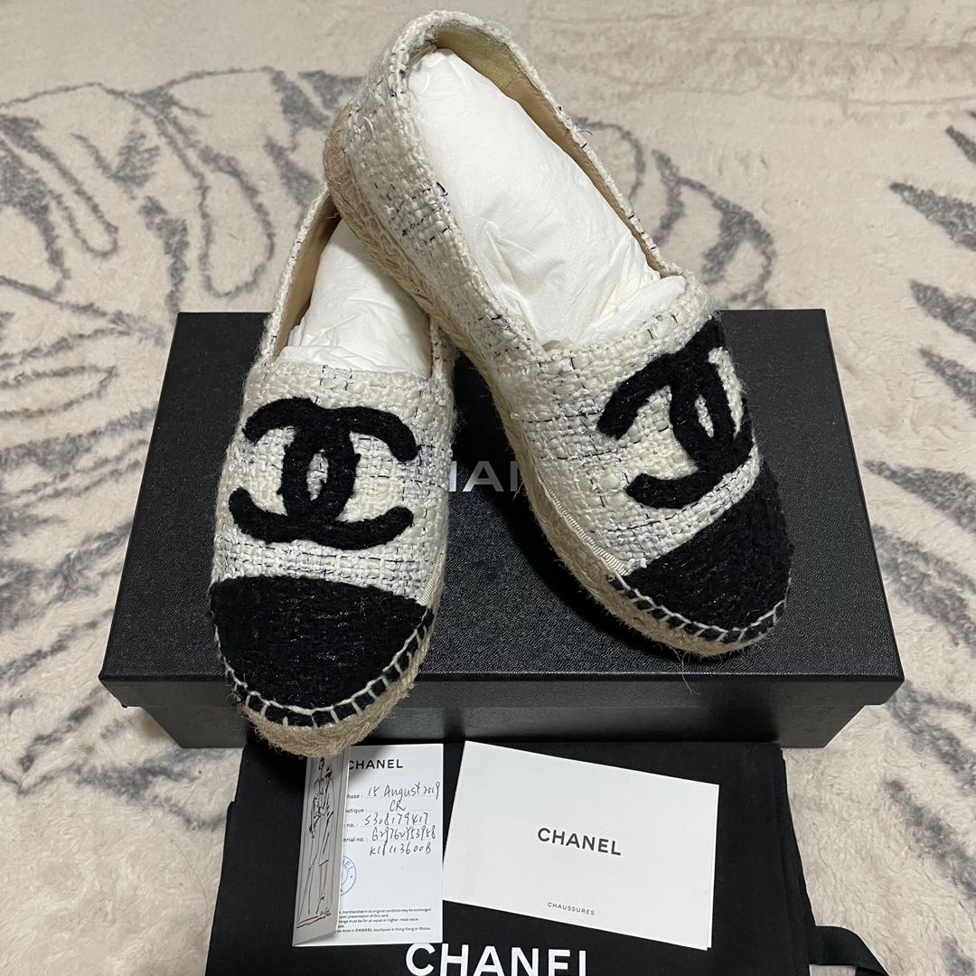 Chanel Tweed Espadrilles, Luxury, Sneakers & Footwear on Carousell
