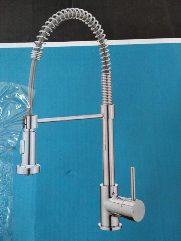 Chrome Tall Vege Spray Coil Sink Mixer (Pull out Sink mixer), Furniture & Home Living, Bathroom