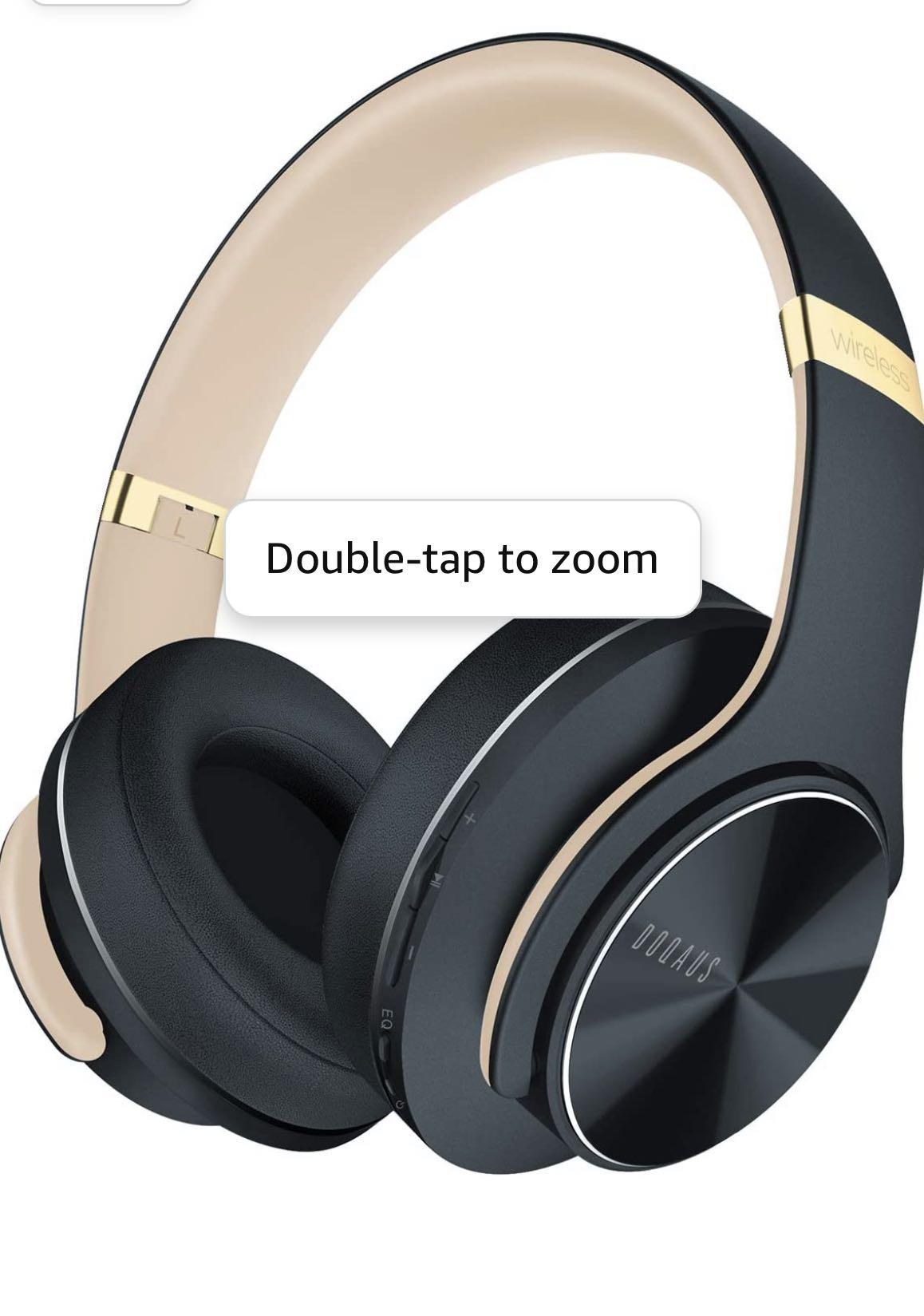 DOQAUS Bluetooth Headphones Over Ear Wireless Headphones with Mic 52 Hours Playtime 3 EQ Modes Foldable Headset with Soft Memory Protein Earpads Bluetooth 5.0 Wired Mode for Smartphone Laptop Audio He...