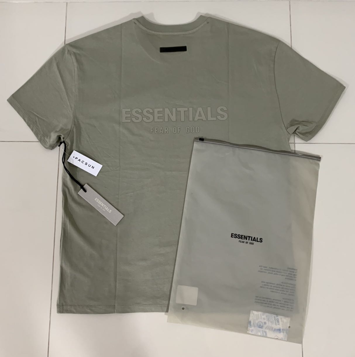 FOG - Fear Of God Essentials Pistachio T-shirt Size SMALL-LARGE